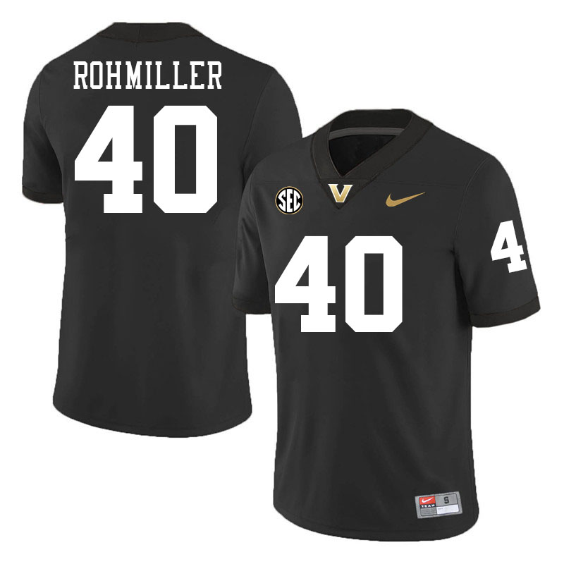 Mason Rohmiller Jersey, Vanderbilt Commodores #40 Mason Rohmiller Football Jersey, Uniforms-Black Mason Rohmiller Jersey, Vanderbilt Commodores #40 Mason Rohmiller Football Jersey, Uniforms-Black